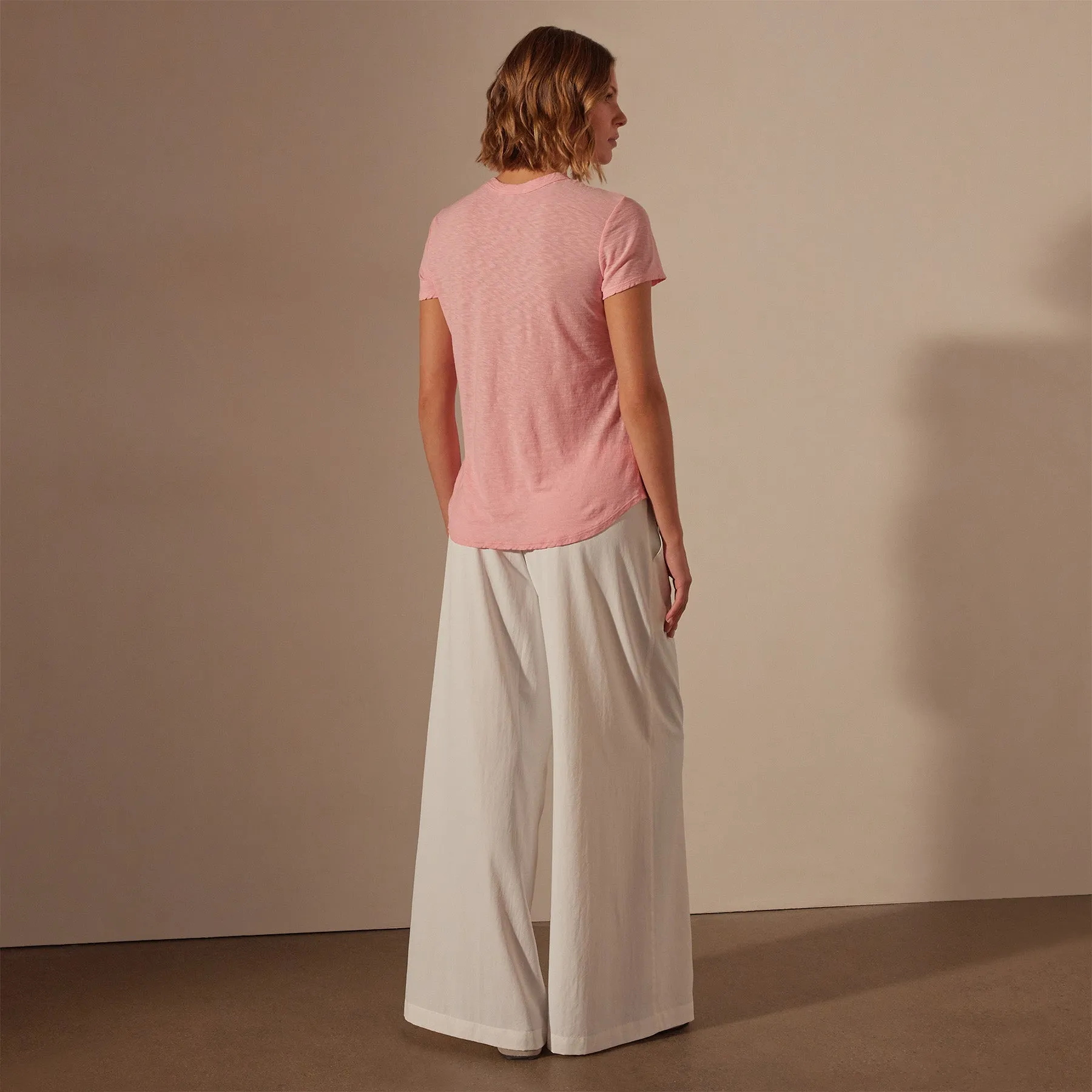 Sheer Slub Crew Neck Tee - Peony sold by James Perse product image thumbnail 4