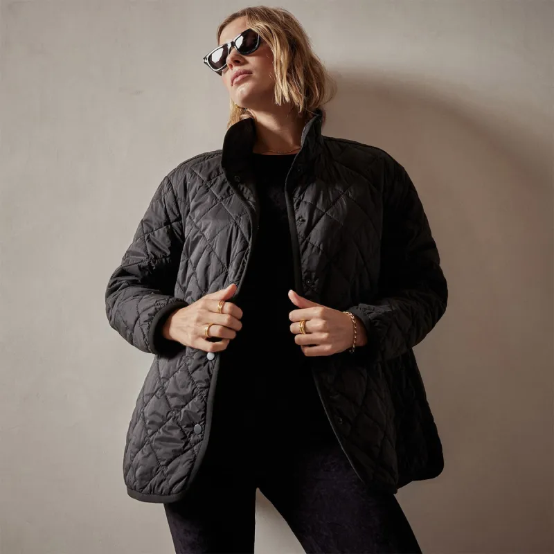Diamond Quilted Jacket - Black sold by James Perse
