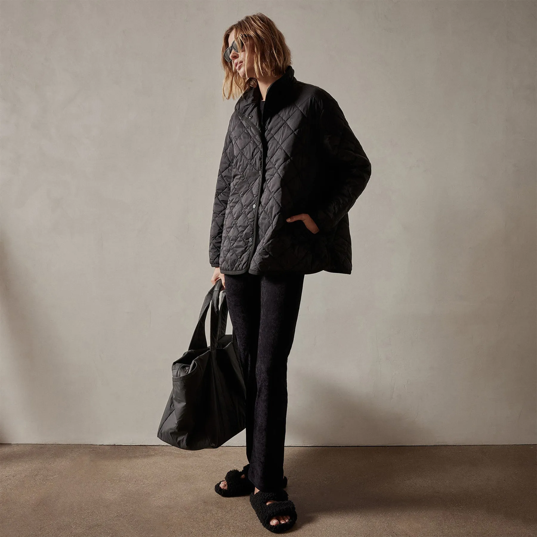 Diamond Quilted Jacket - Black sold by James Perse product image thumbnail 3