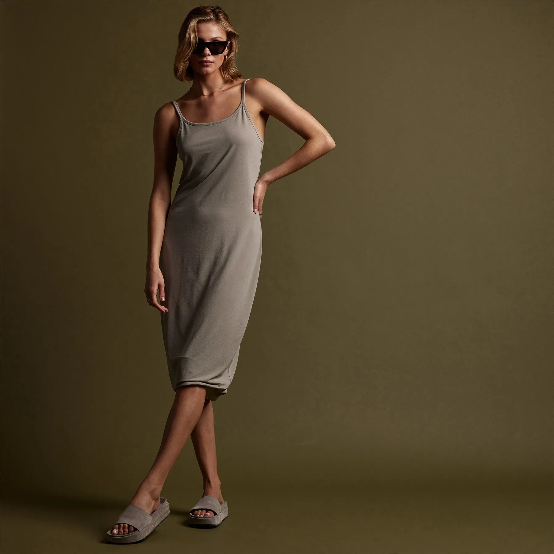 Matte Jersey Tank Dress - Mineral sold by James Perse product image thumbnail 2