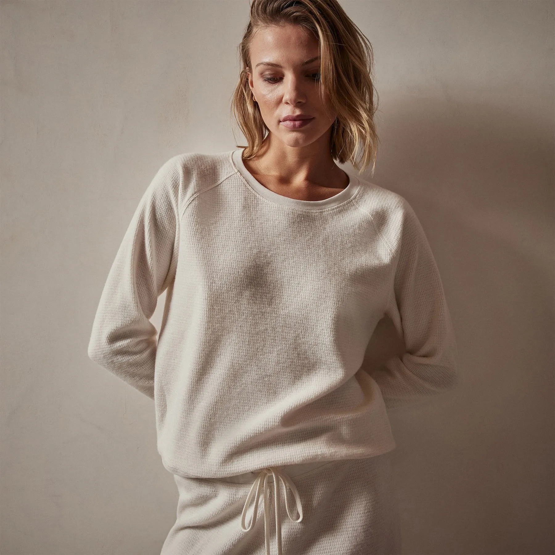 Relaxed Thermal Raglan Top - Oyster sold by James Perse product image thumbnail 2