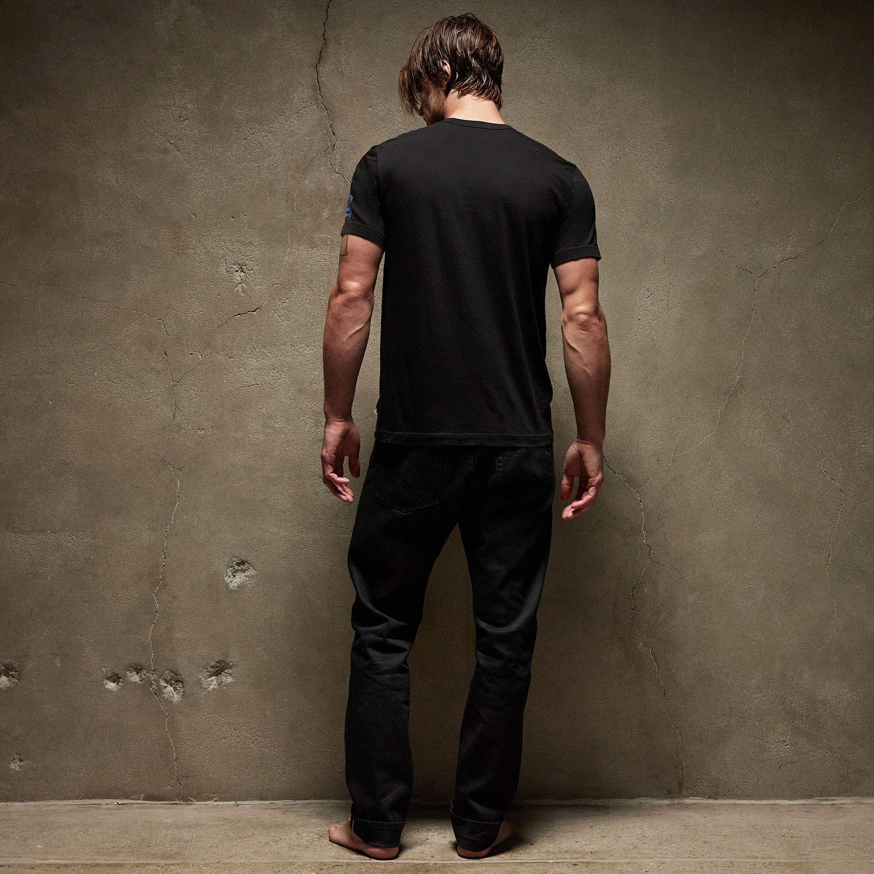 LA Gothic Short Sleeve Crew - Black/True Blue sold by James Perse product image thumbnail 4