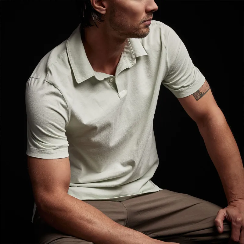 Sueded Jersey Polo - Ice Mint Pigment sold by James Perse