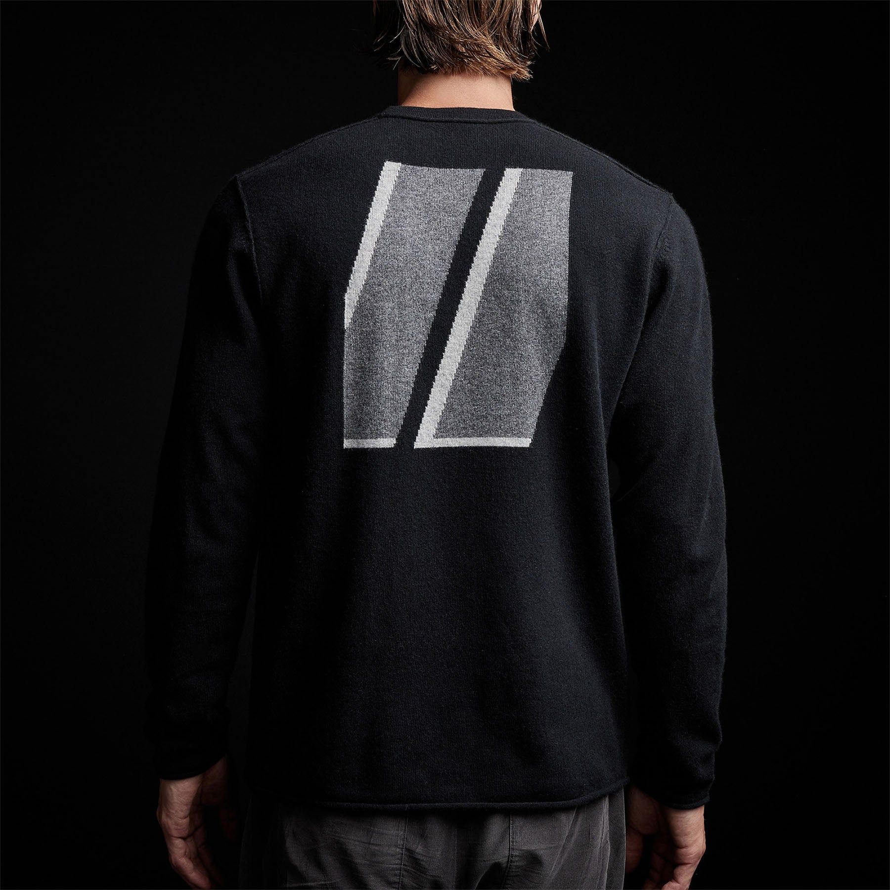 Double Bar Graphic Recycled Cashmere Sweater - Black sold by James Perse product image thumbnail 6