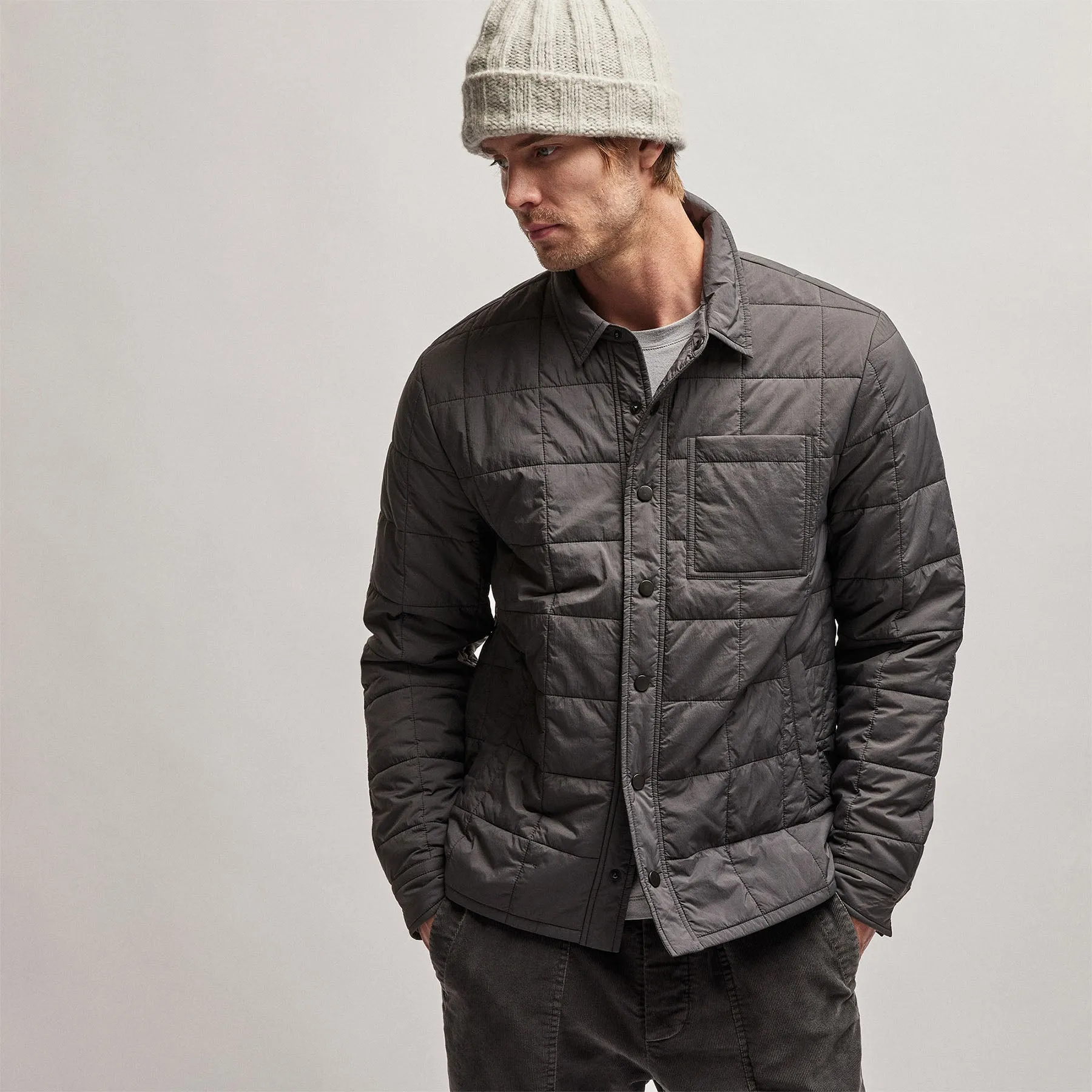 Quilted Shirt Jacket - Carbon sold by James Perse product image thumbnail 3