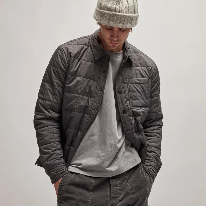 Quilted Shirt Jacket - Carbon sold by James Perse