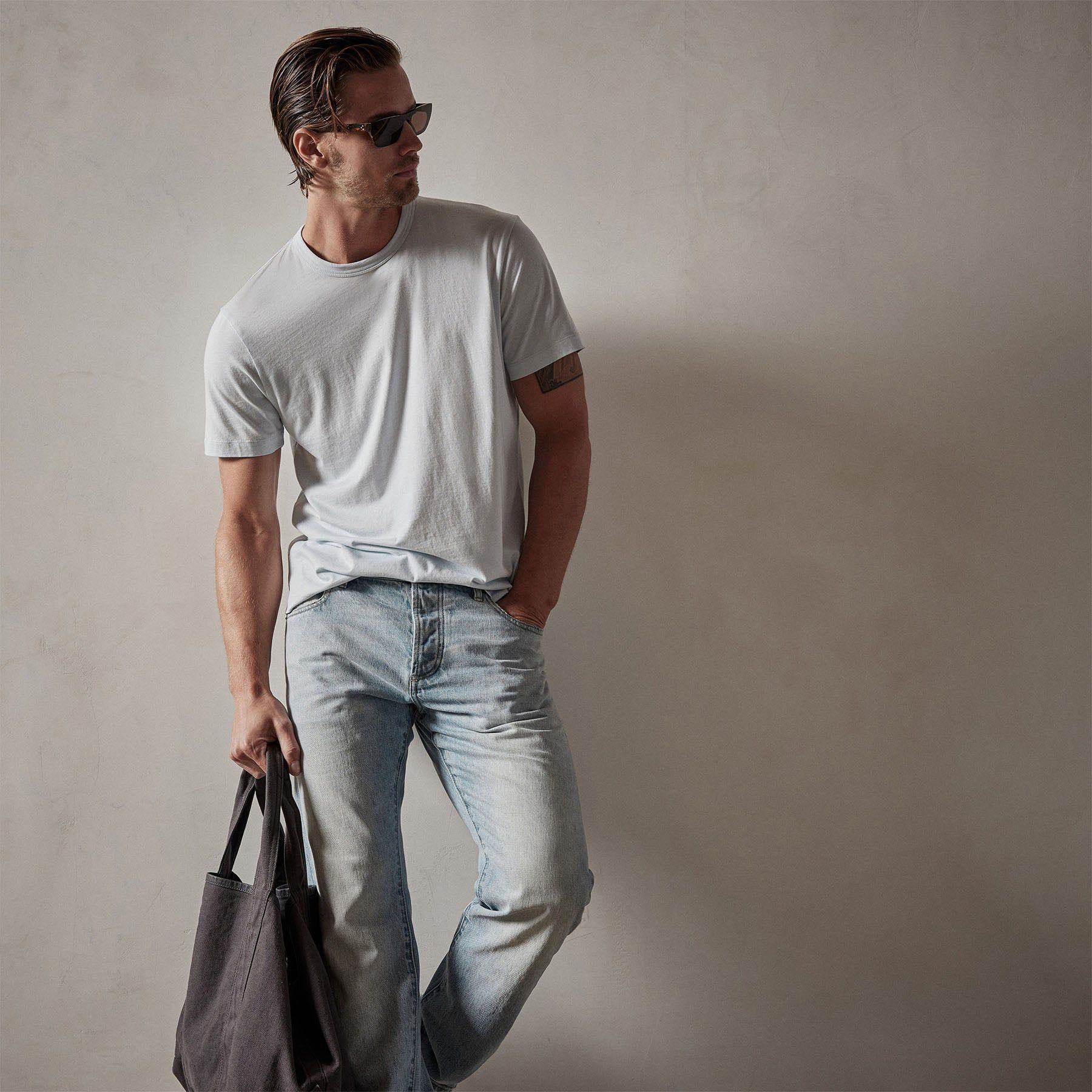 Brushed Lotus Crew - Baby Blue sold by James Perse product image thumbnail 2