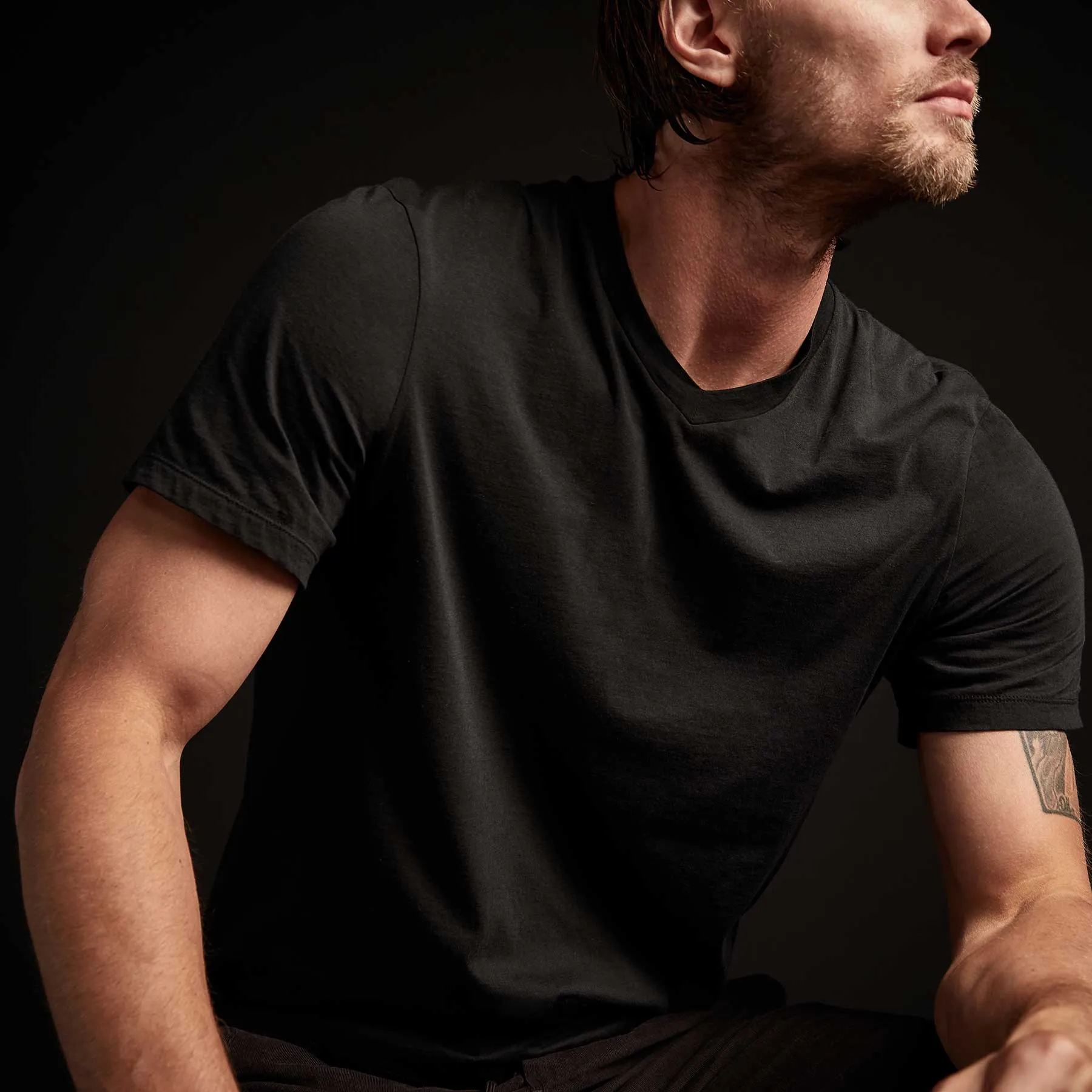 3 Pack Luxe Lotus Jersey V Neck Tee - Black/White/French Navy sold by James Perse product image thumbnail 3