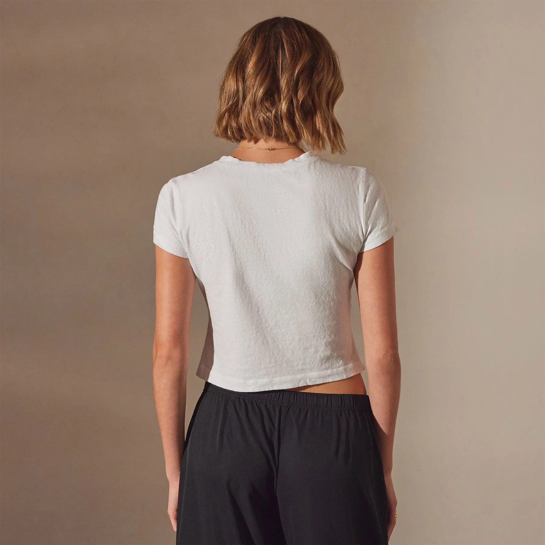 Brushed Jersey Cropped Tee - White sold by James Perse product image thumbnail 4