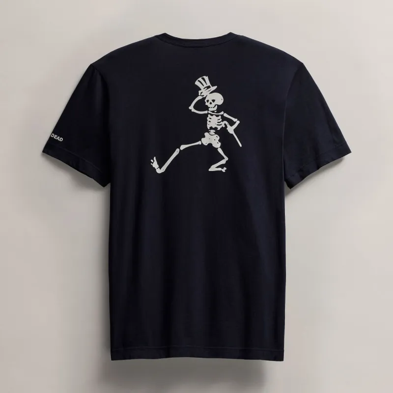 Men's Grateful Dead Dancing Skeleton Short Sleeve Tee - Deep made by James Perse