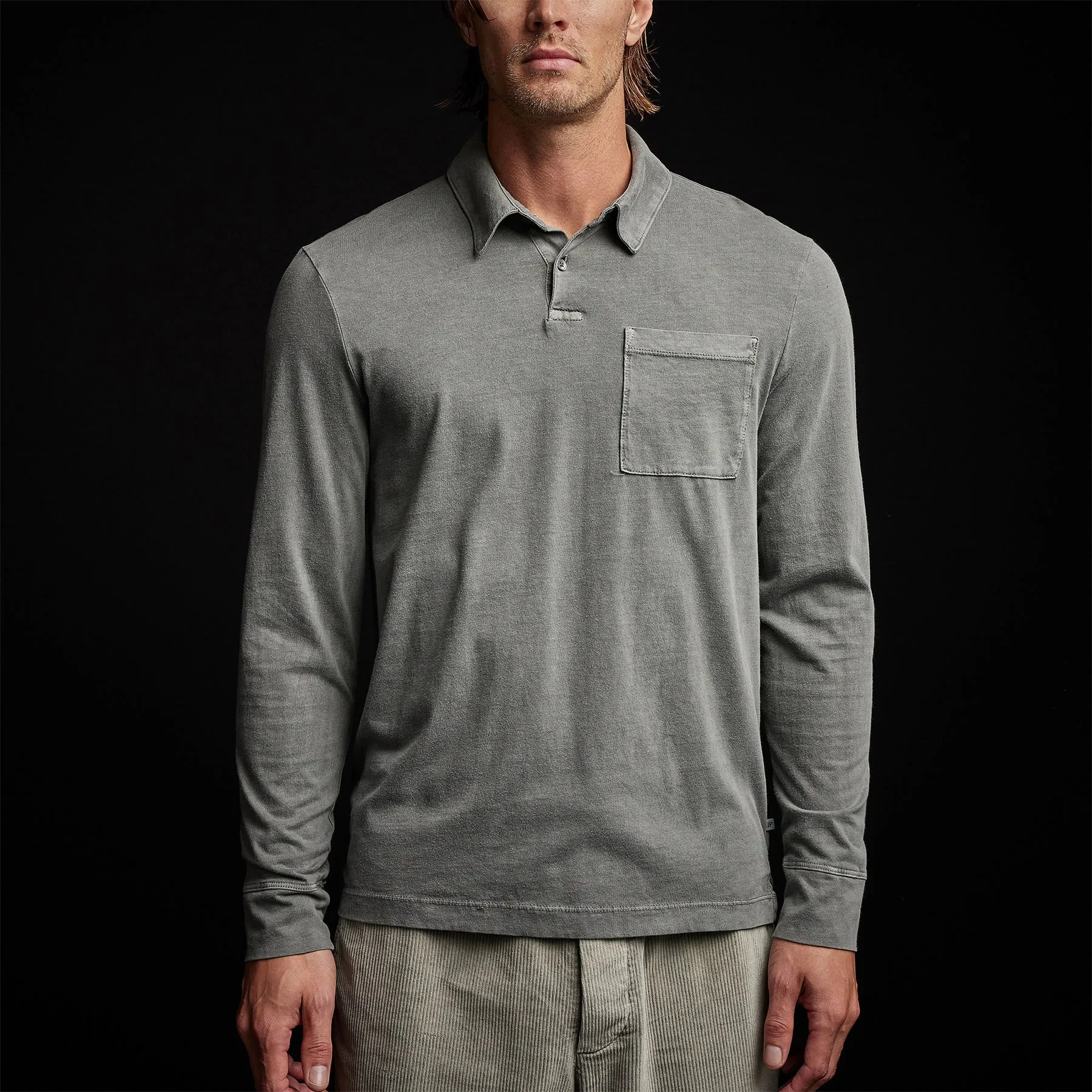 Sueded Jersey Rugby Polo - Fin Pigment sold by James Perse product image thumbnail 5