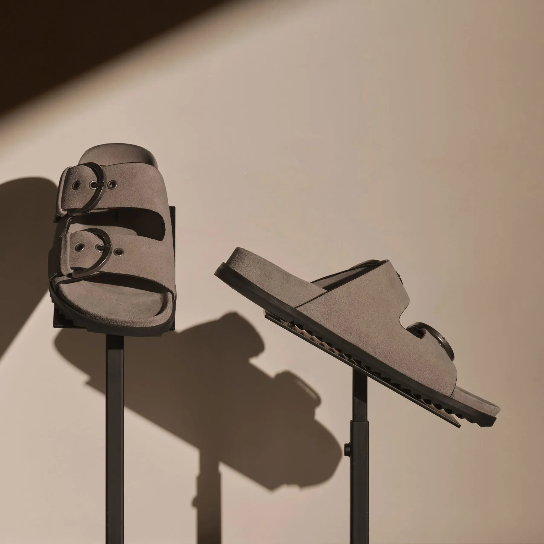 Women's Suede Buckle Slide - Earth sold by James Perse