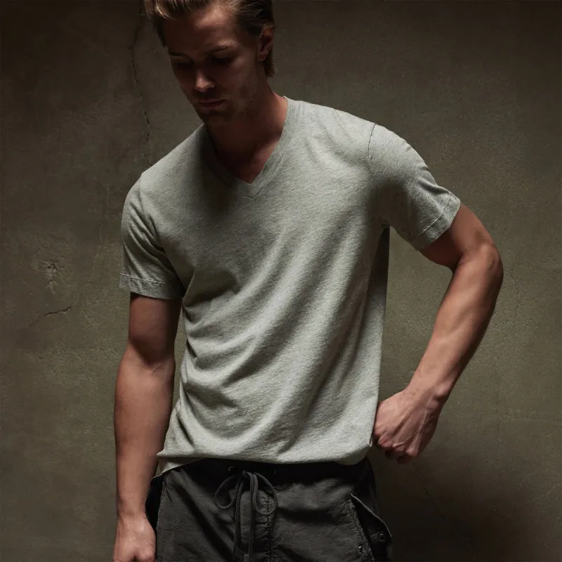 Short Sleeve V Neck - Heather Grey sold by James Perse