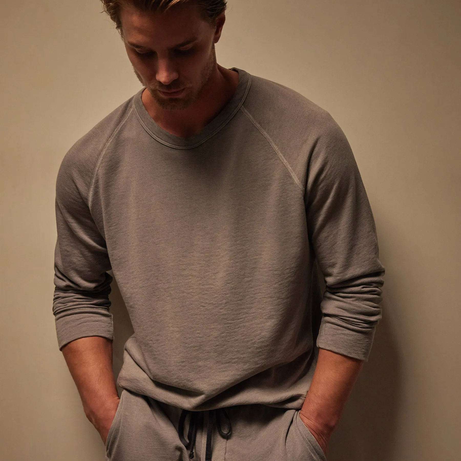 Vintage French Terry Sweatshirt - Silver Grey Pigment sold by James Perse