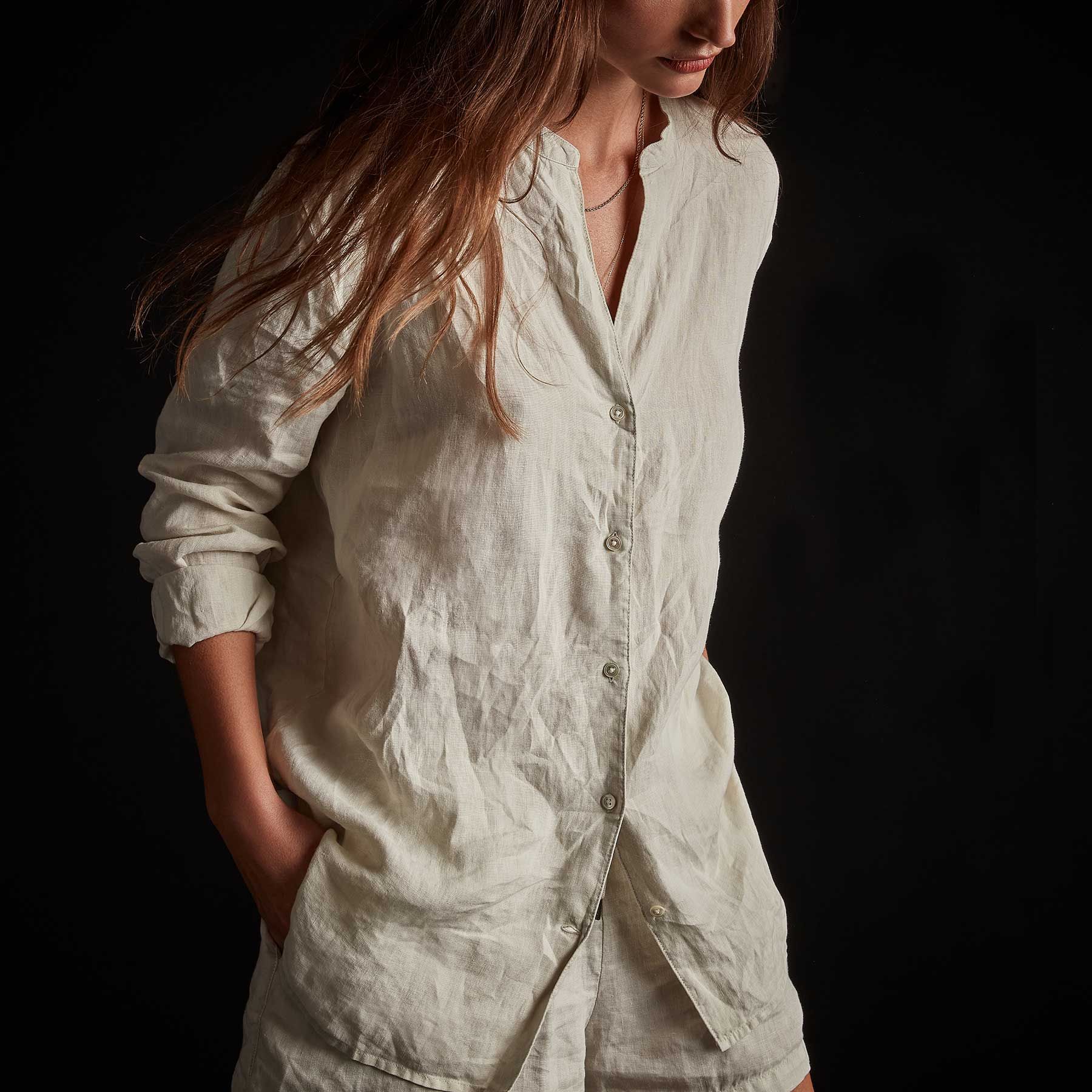 Lightweight Linen Shirt - Paste Pigment sold by James Perse product image thumbnail 2