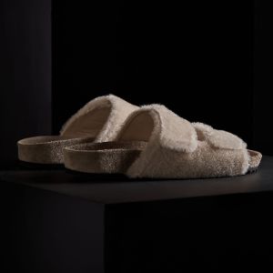 Alpaca Double Strap Slide - Beige/Earth sold by James Perse
