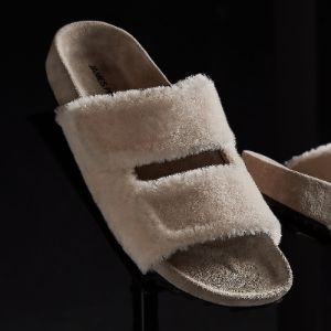 Alpaca Double Strap Slide - Beige/Earth sold by James Perse