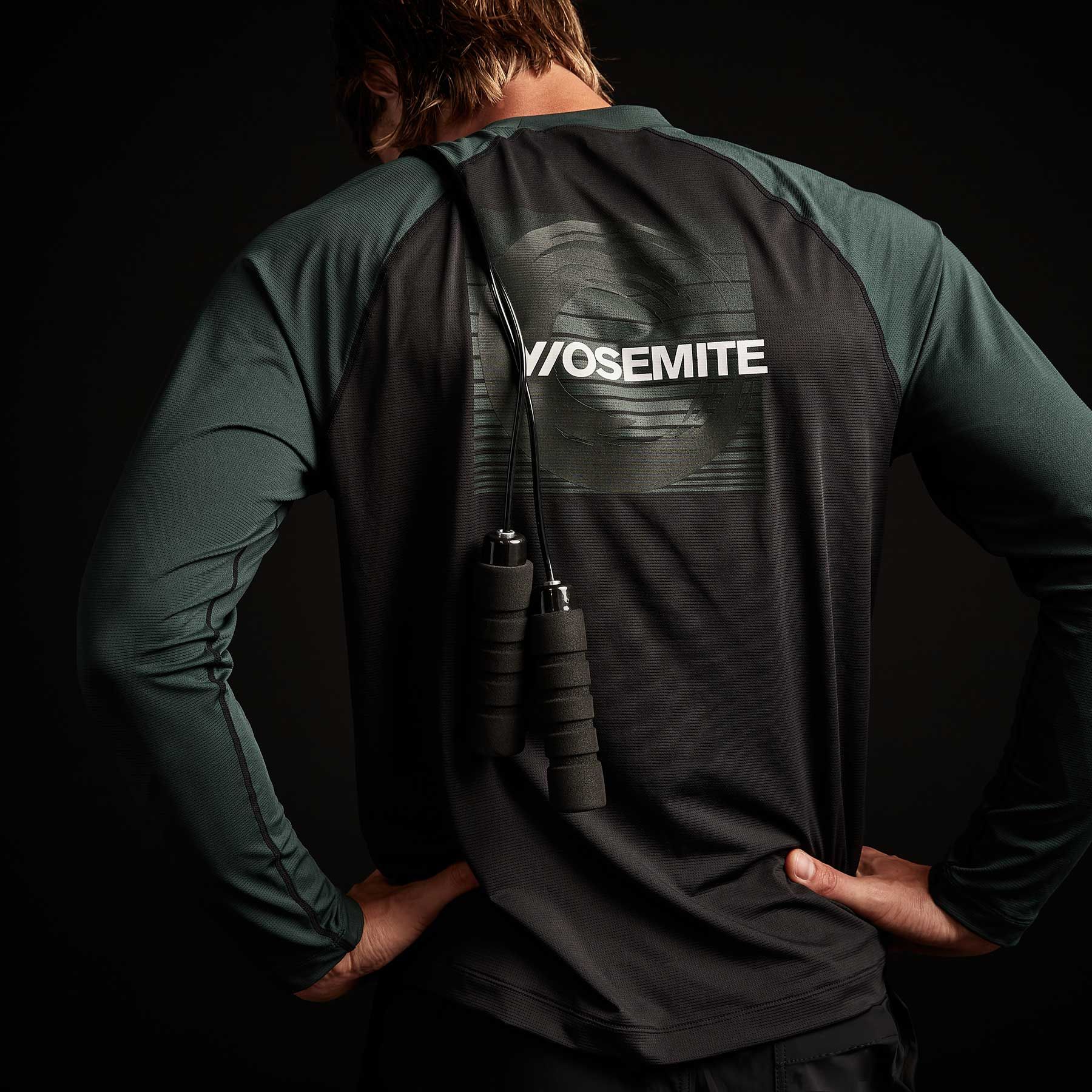 Y/OSEMITE Colorblock Performance Raglan - Black/Bamboo sold by James Perse product image thumbnail 2