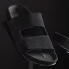Women's Double Strap Suede Slide - Black sold by James Perse