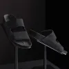Women's Double Strap Suede Slide - Black sold by James Perse