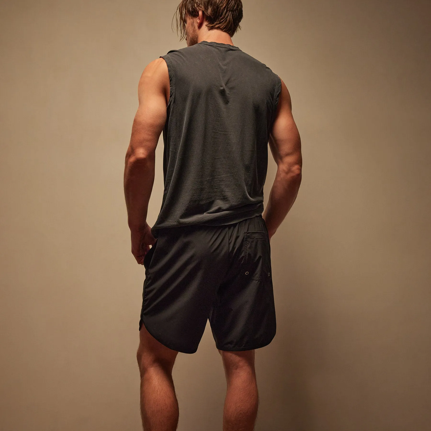 Curved Hem Boardshort - Black/Black sold by James Perse product image thumbnail 5