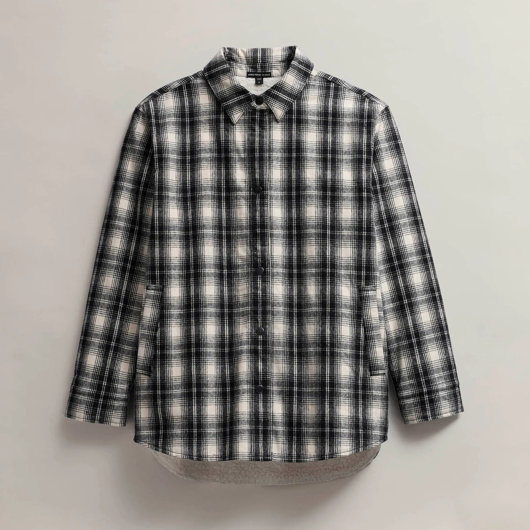 Women's Grateful Dead Sherpa Lined Plaid Shirt Jacket - Black/White sold by James Perse product image thumbnail 2