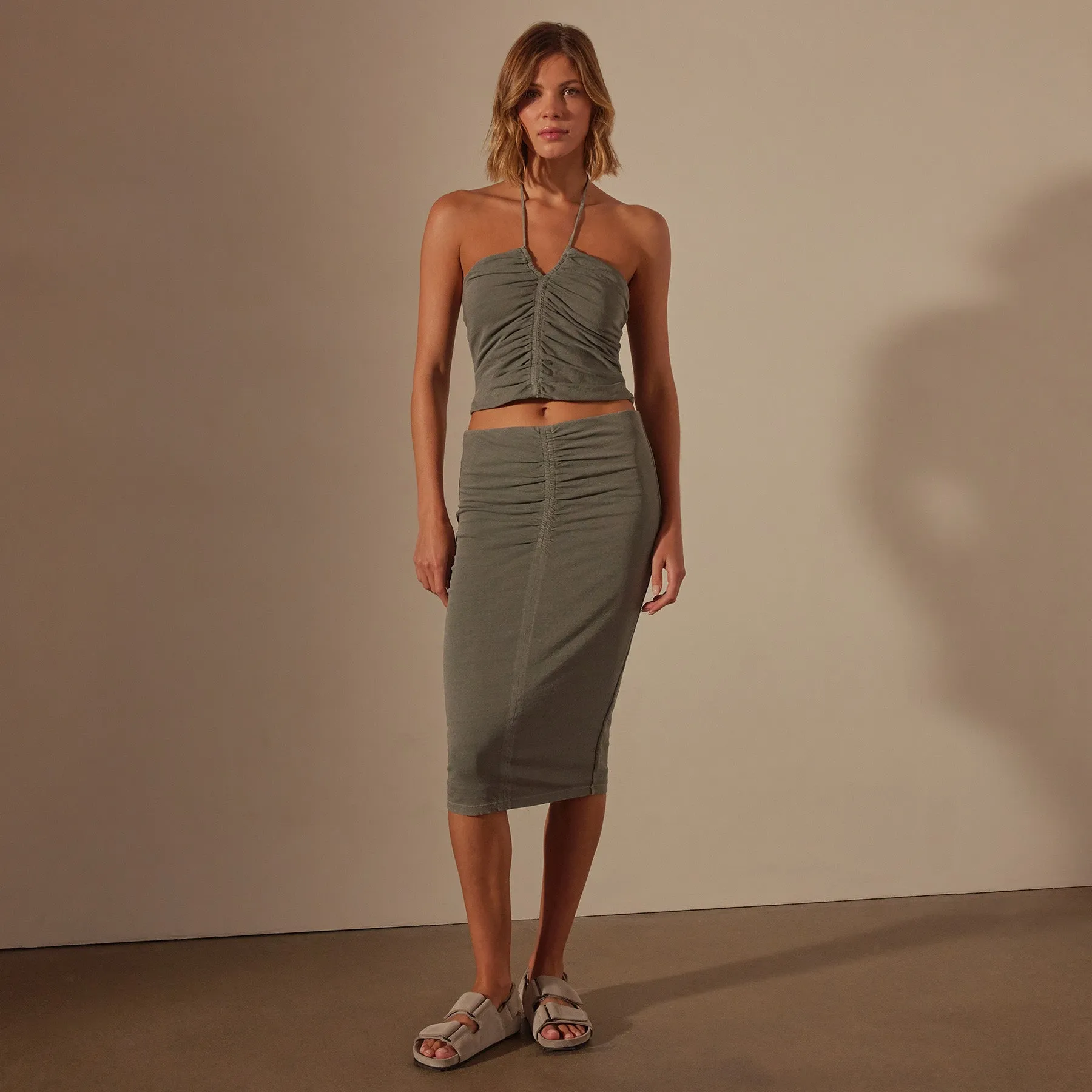 Recycled Brushed Jersey Skirt - Palm Pigment sold by James Perse product image thumbnail 3