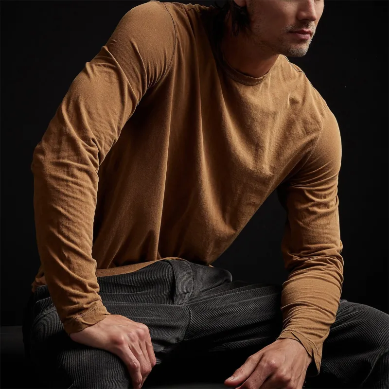 Shirttail Hem Crew - Copper Pigment sold by James Perse