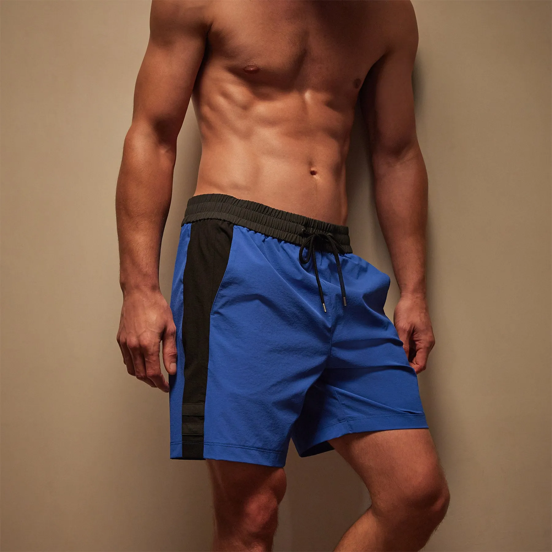 Stretch Rip Stop Sport Short - Baltic Blue/Black/Carbon sold by James Perse