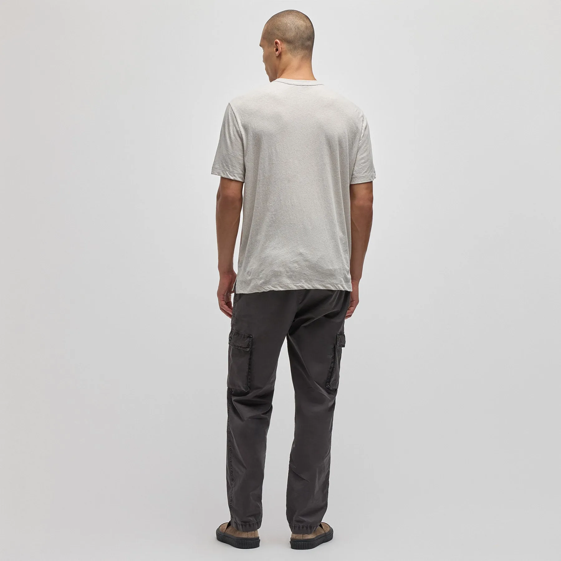 Recycled Cotton Jersey Short Sleeve Henley - Salt sold by James Perse product image thumbnail 4
