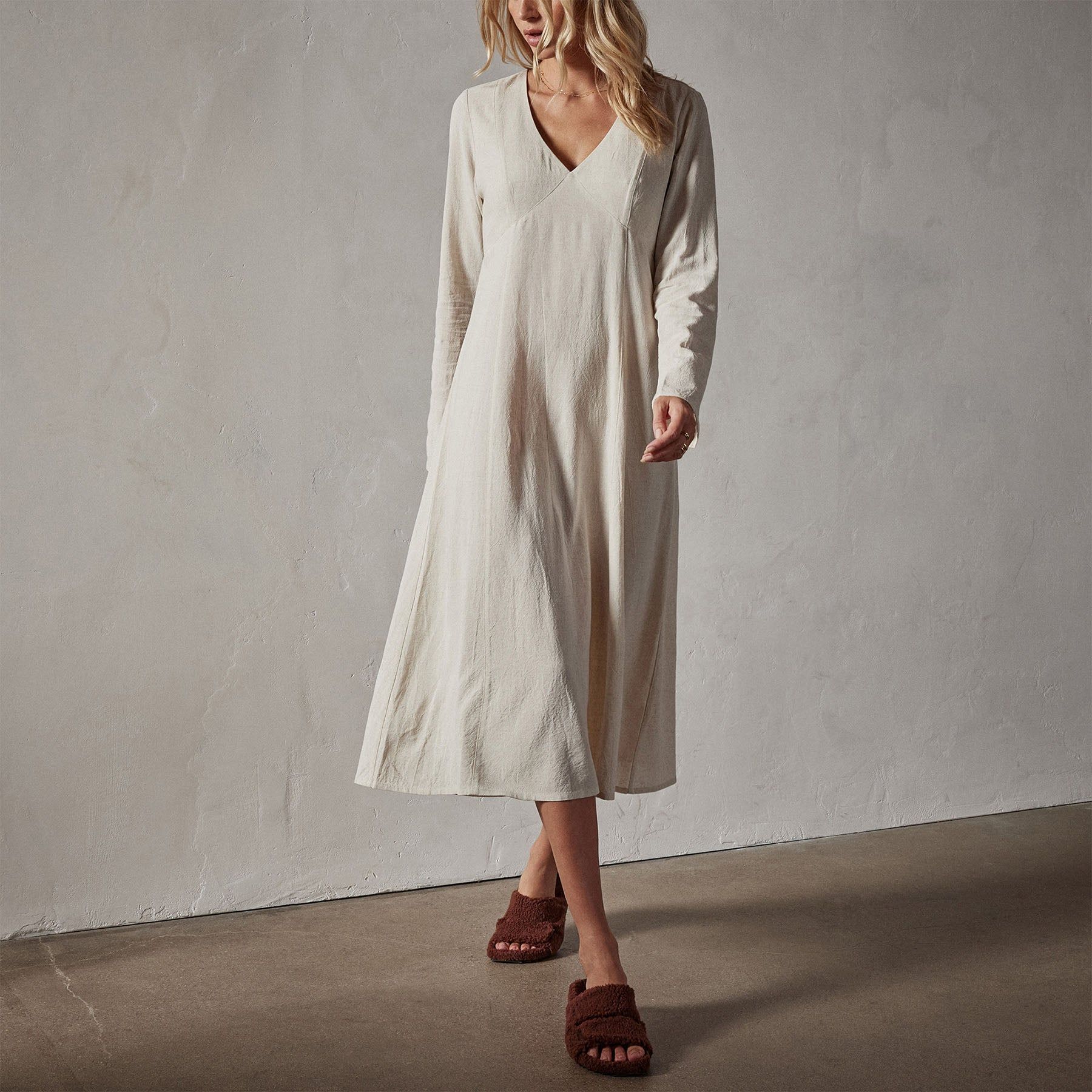 Viscose Linen Contour Dress - Natural sold by James Perse product image thumbnail 2