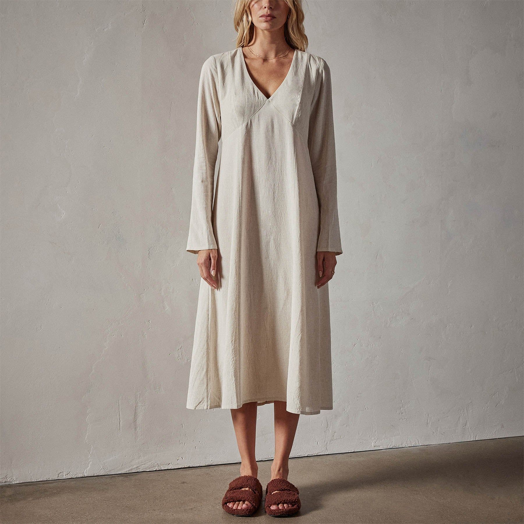 Viscose Linen Contour Dress - Natural sold by James Perse product image thumbnail 5