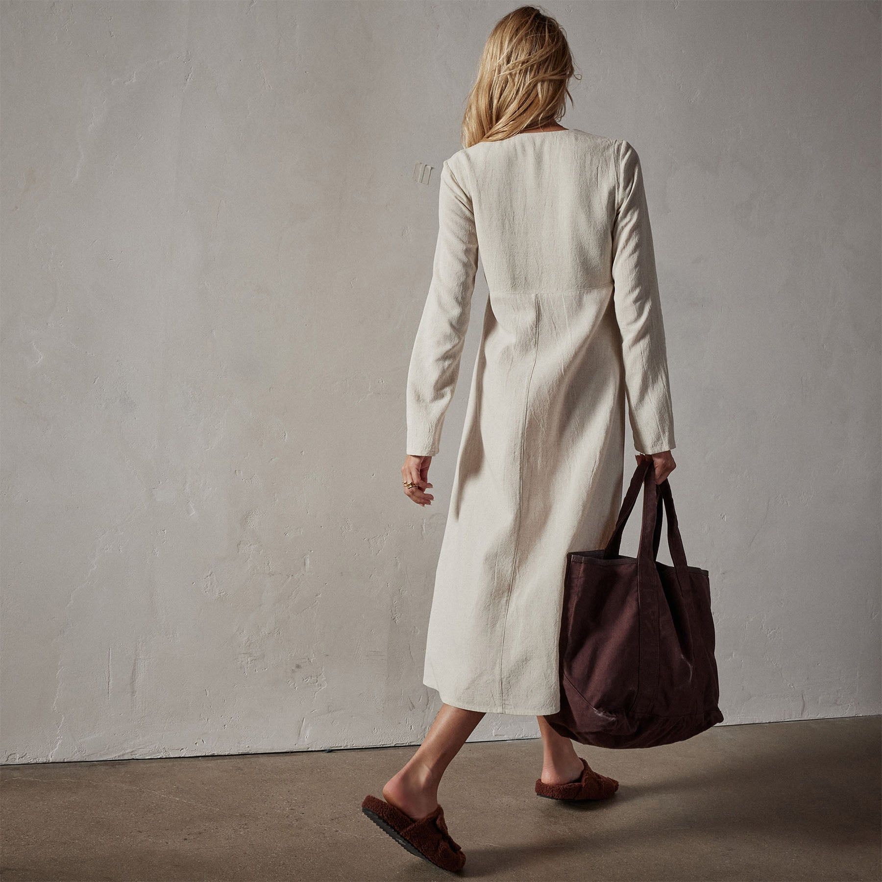 Viscose Linen Contour Dress - Natural sold by James Perse product image thumbnail 3