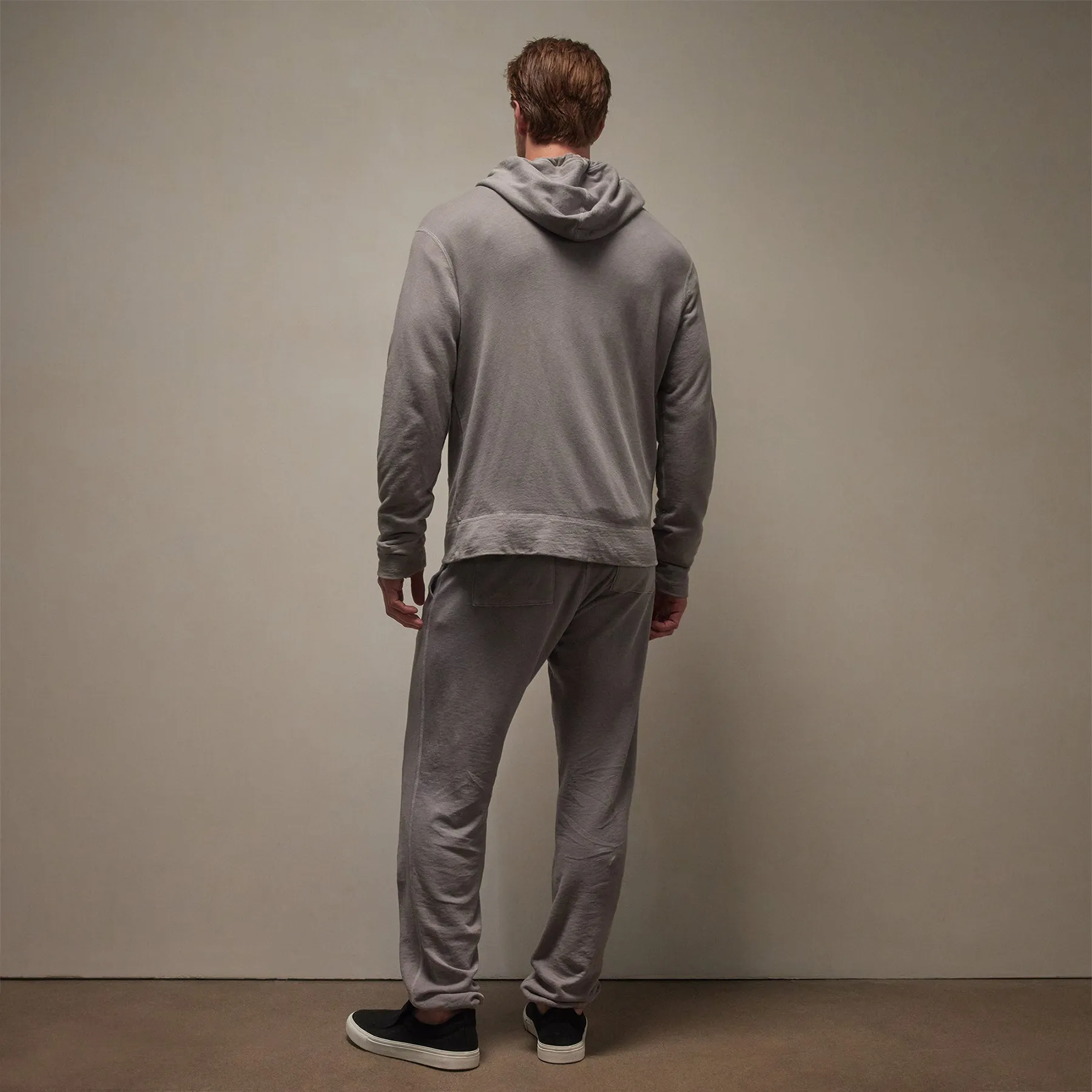 Vintage French Terry Zip Up Hoodie - Silver Grey Pigment sold by James Perse product image thumbnail 4