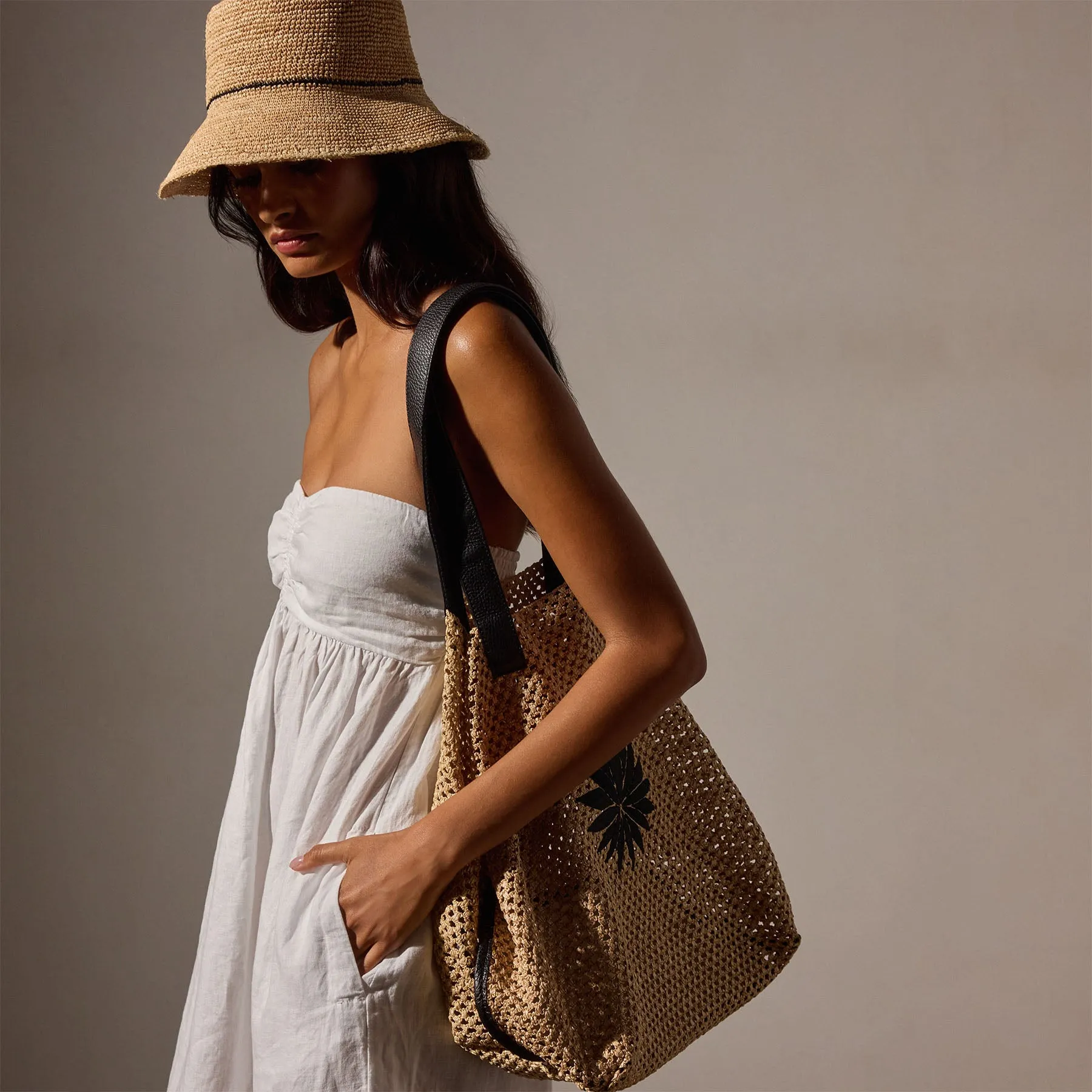 Linen Gathered Tube Dress - White sold by James Perse product image thumbnail 3