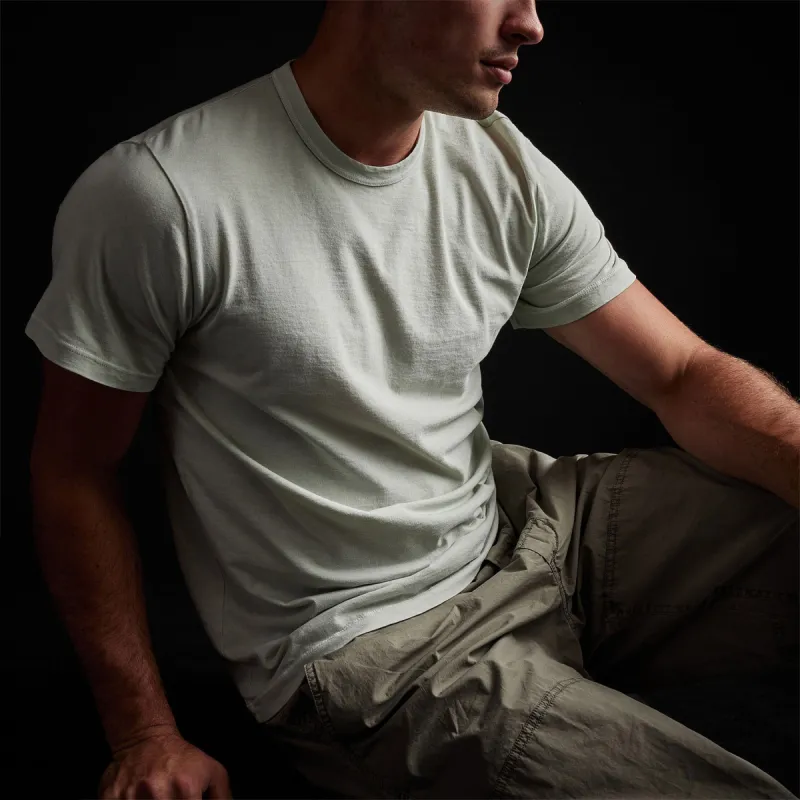 Short Sleeve Crew Neck - Celery Pigment sold by James Perse