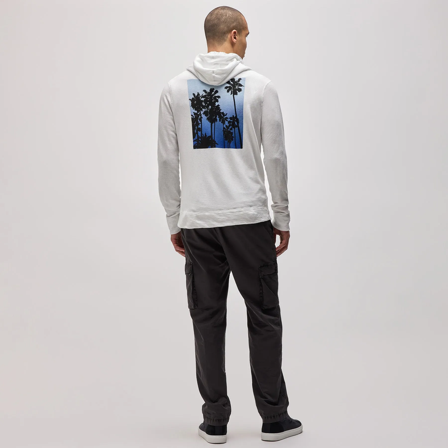 Ombrè Palms Graphic Hoodie - White/Blue sold by James Perse product image thumbnail 4