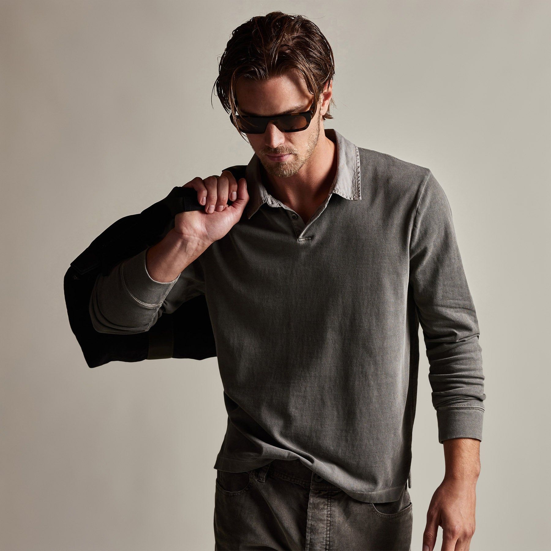 Cotton Jersey Polo - Burro Pigment sold by James Perse