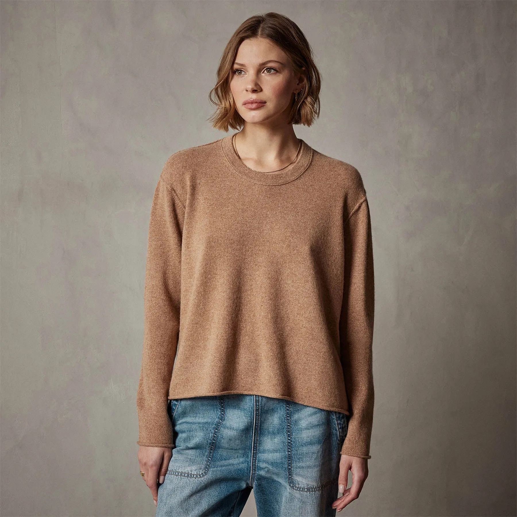 Cashmere Boxy Crew - Caramel sold by James Perse product image thumbnail 3