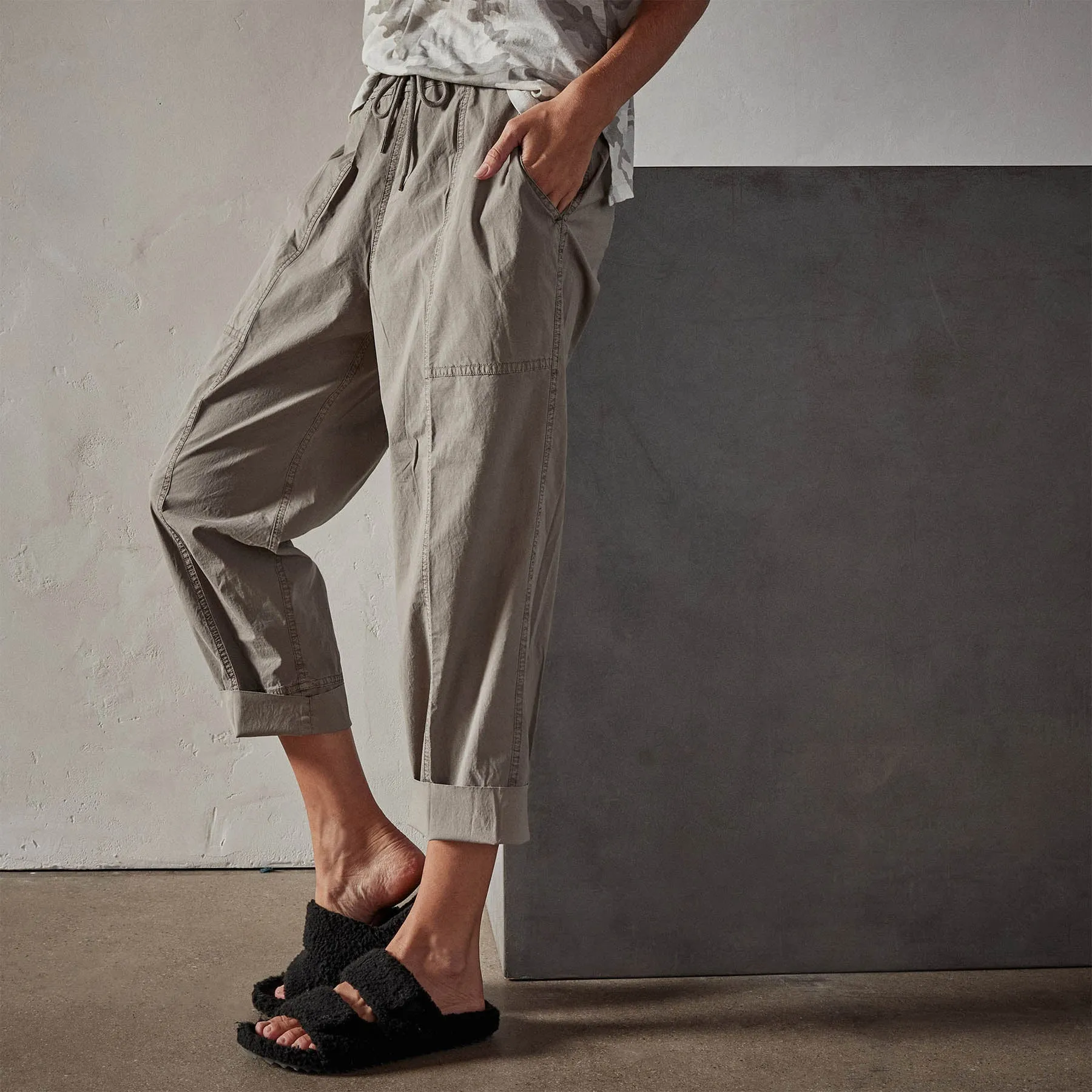 Oversized Cuffed Pant - Fume Pigment sold by James Perse