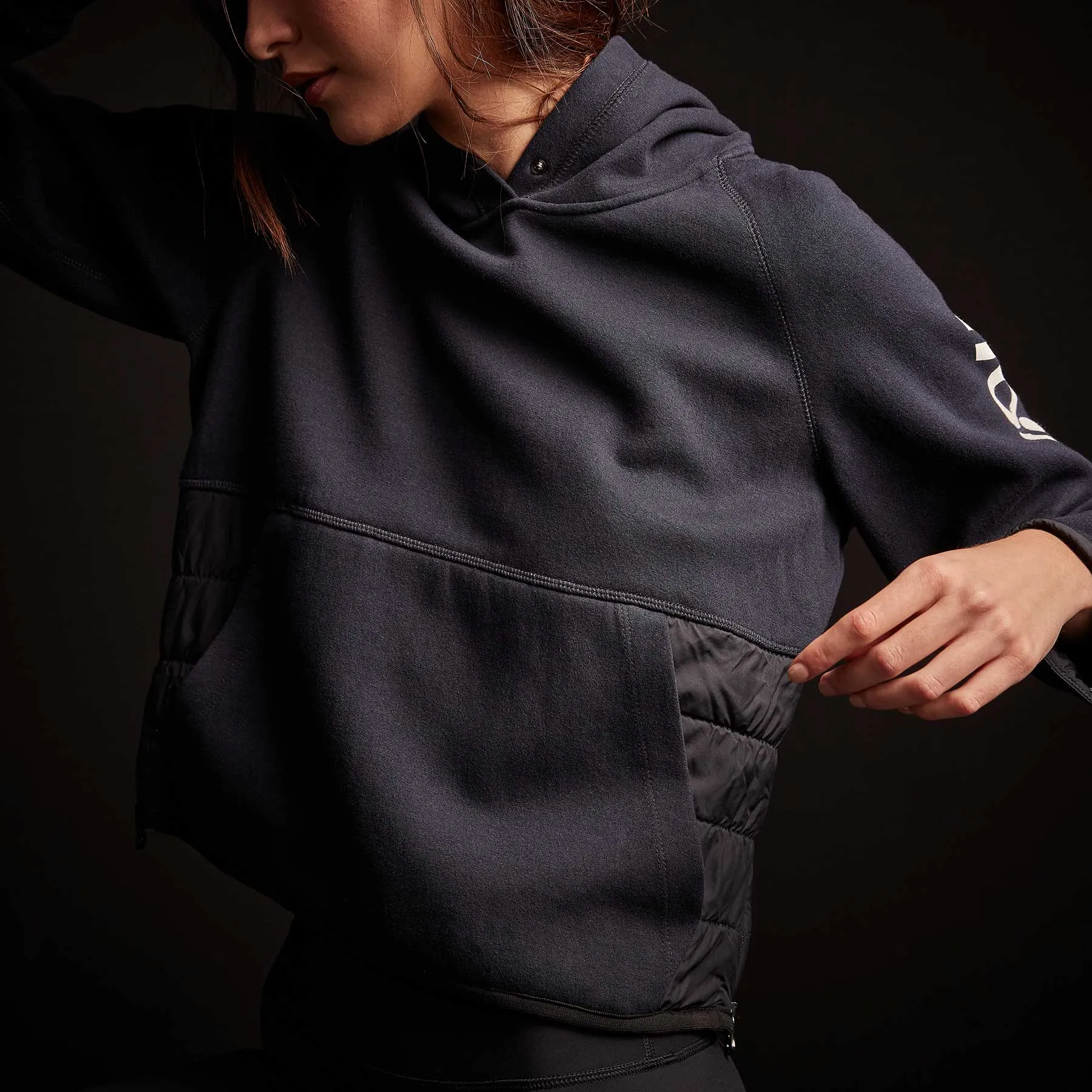 Mixed Media Pullover Hoodie - Navy sold by James Perse product image thumbnail 2