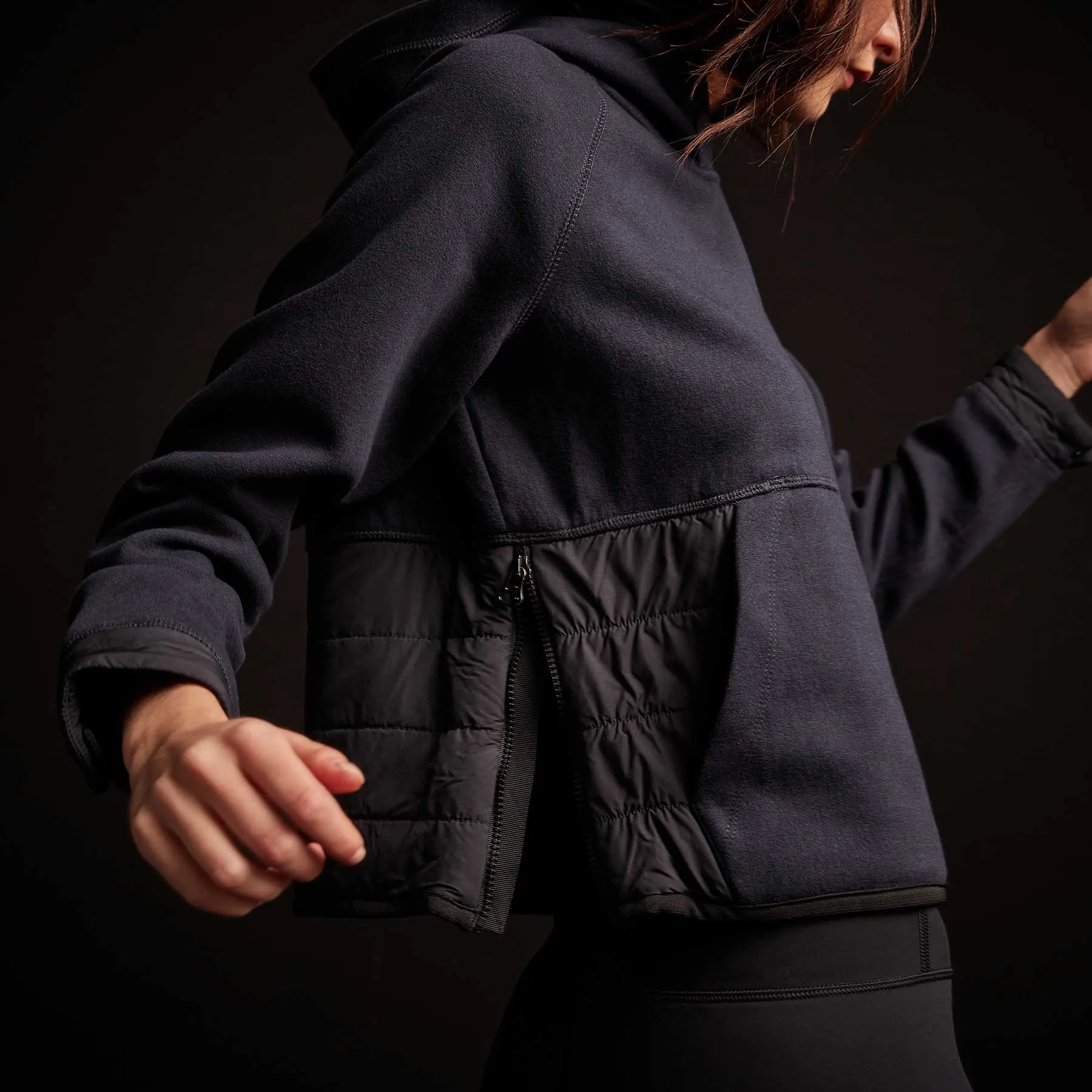 Mixed Media Pullover Hoodie - Navy sold by James Perse product image thumbnail 3