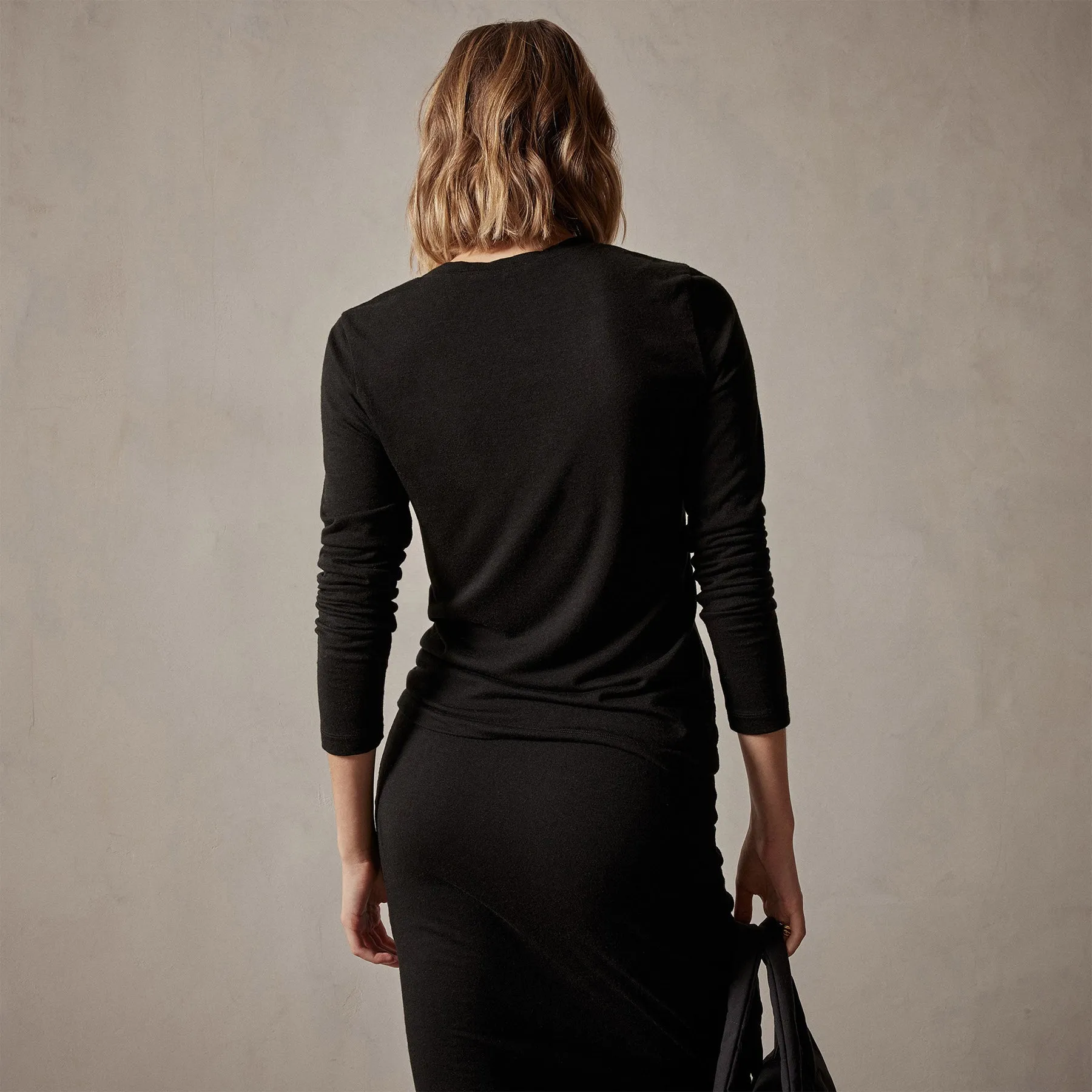 Tencel Cashmere Crewneck - Black sold by James Perse product image thumbnail 4