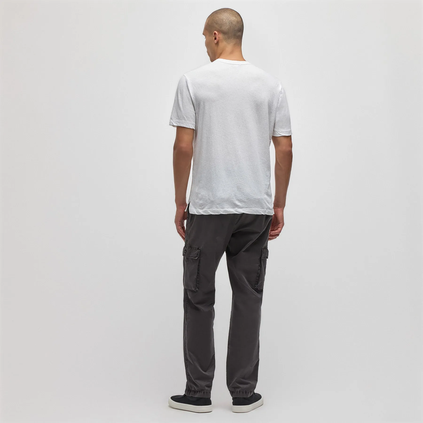 Recycled Cotton Jersey Short Sleeve Henley - White sold by James Perse product image thumbnail 4