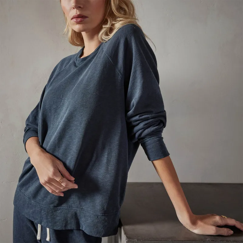 Vintage French Terry Relaxed Sweatshirt - Blue Oil Pigment sold by James Perse