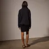 Waffle Knit Zip Up - Black sold by James Perse