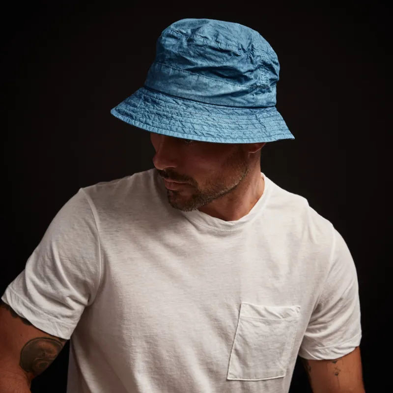 Parachute Poplin Bucket Hat - Sterling Pigment sold by James Perse