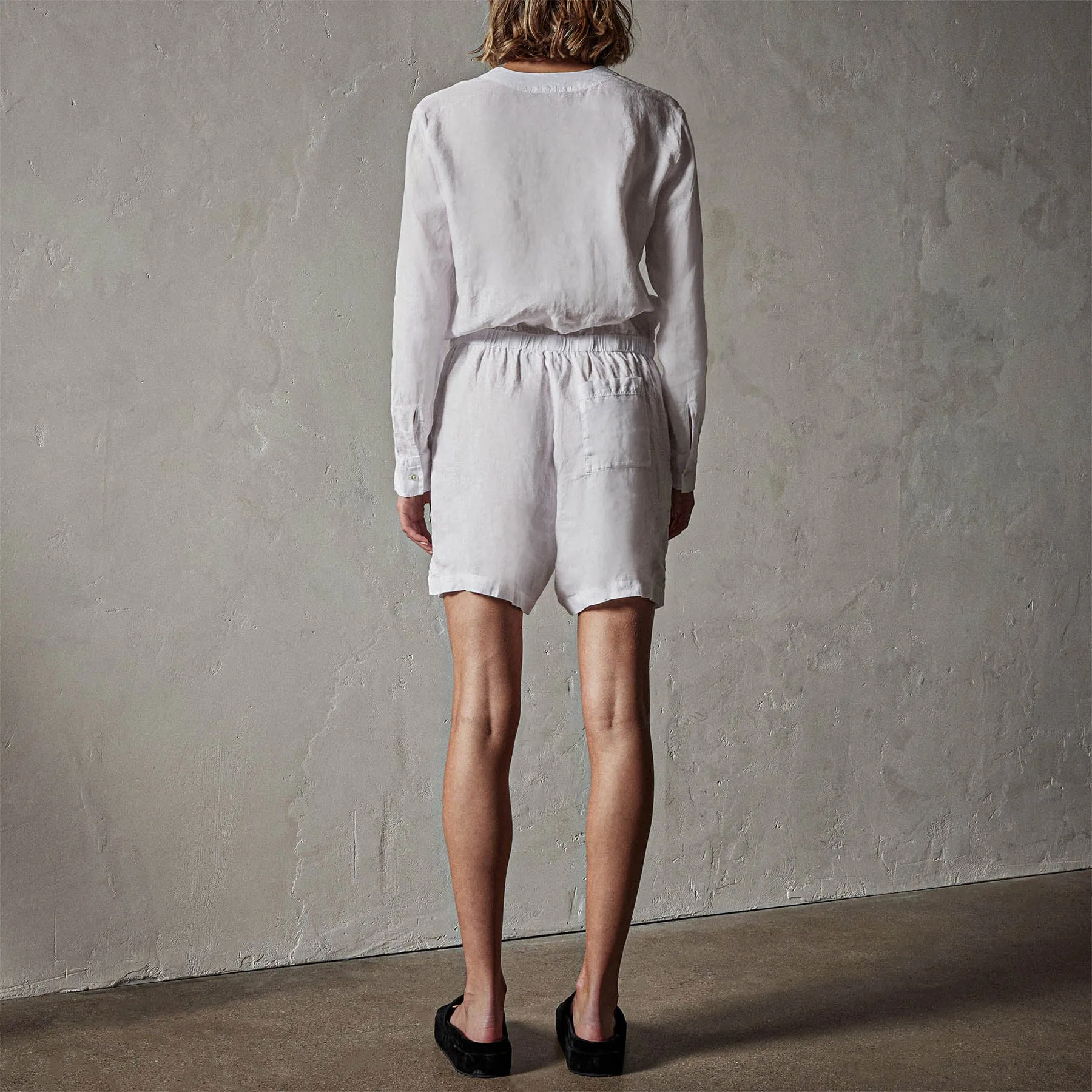 Lightweight Linen Romper - White sold by James Perse product image thumbnail 5