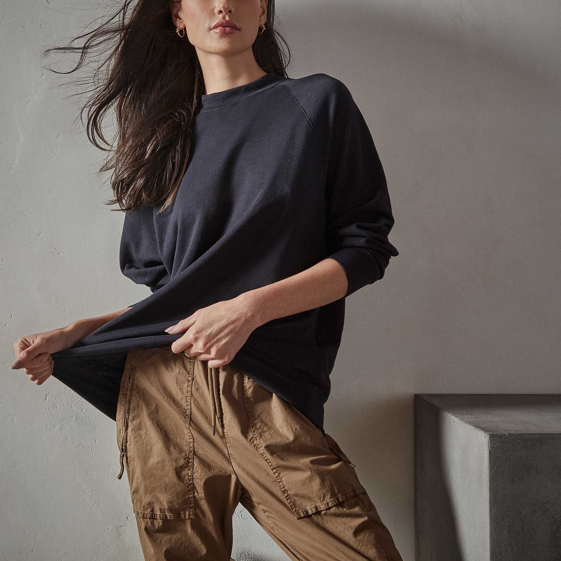 Vintage French Terry Mock Neck - French Navy sold by James Perse