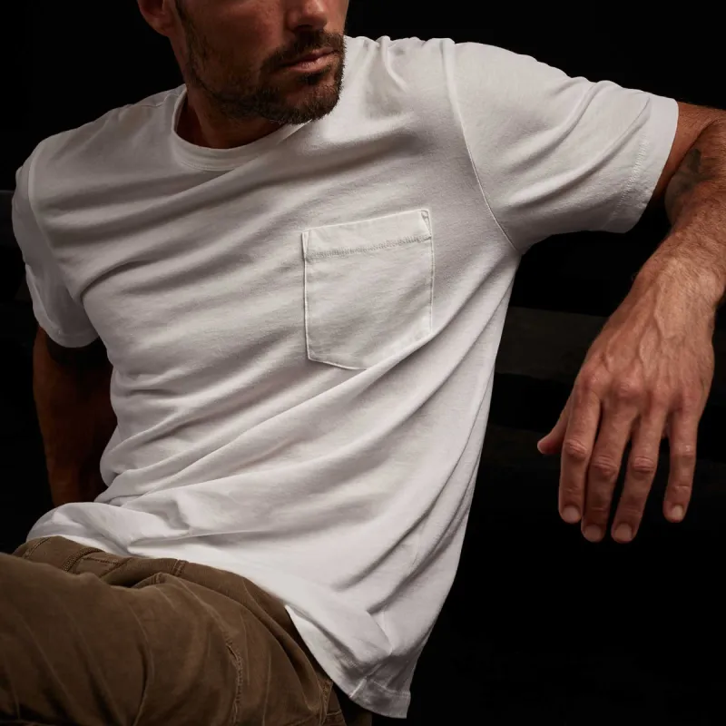 Brushed Lotus Jersey Pocket Tee - White sold by James Perse